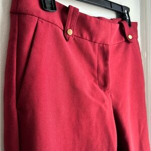 Red High-Waisted Trousers